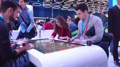 Interactive table XTable at Intel showroom stand, Mobile World Congress ...
