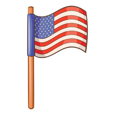 Icono De La Bandera Americana Estilo De Dibujos Animados Imagen Vector