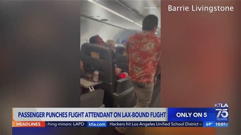 Airplane Passenger Headed To Lax Assaults Flight Attendant Youtube