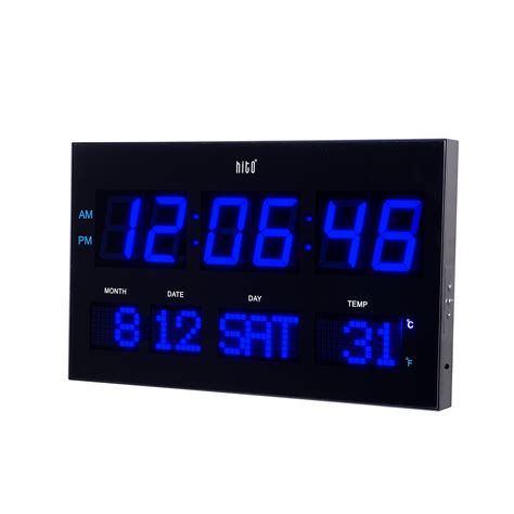 Hito Extra Large Oversized Led Wall Clock W Date Week Indoor