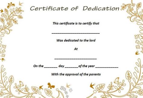 26 Free Fillable Baby Dedication Certificates In Word With Regard To