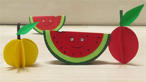 7 Minutes 3d Handmade Fruits Cutting Easy Tutorial Paper Fruits Art