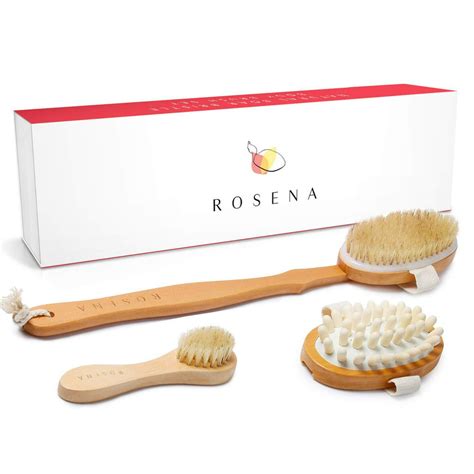 Dry Brushing Body Brush Set Best For Cellulite Lymphatic Drainage And Skin Exfoliating