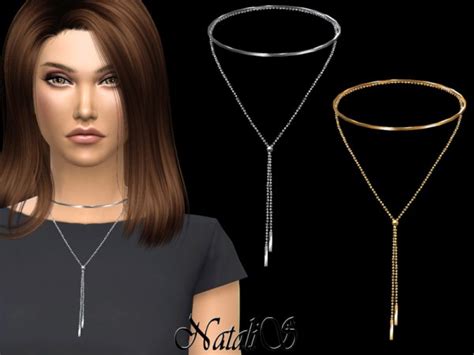 The Sims Resource Modern Layered Collar Necklace By Natalis • Sims 4