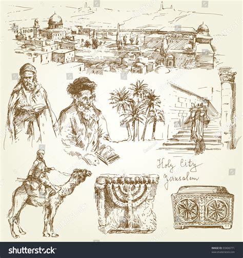 Holy City Jerusalem Stock Vector Illustration 93406771 Shutterstock
