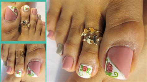 Uñas para pies, decoraciones y diseños los mejores diseños en tendencia. Uñas de los pies decoradas con rosas facil/ Roses Pedicure ...