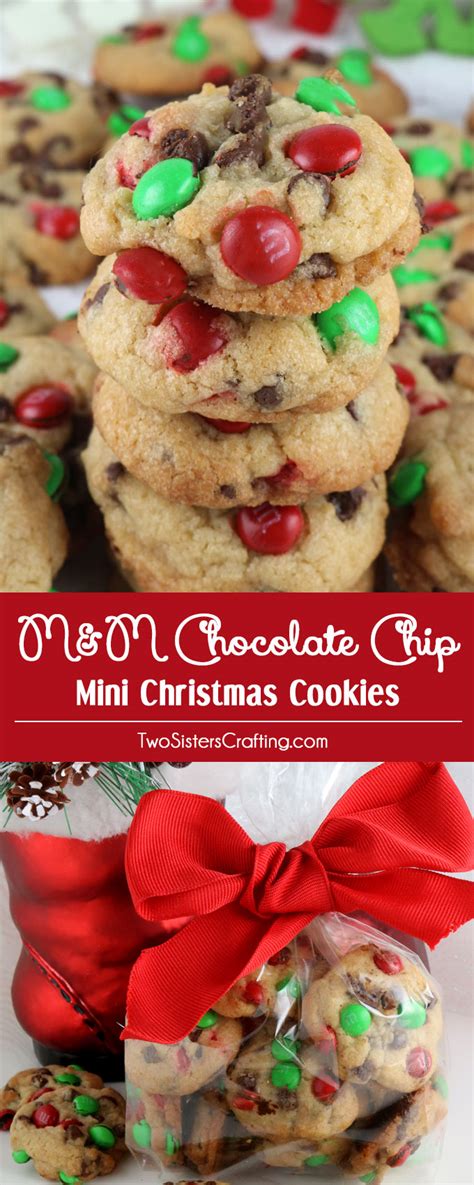 They're the sweetest way to say merry christmas! Christmas M&M Mini Cookies - Two Sisters