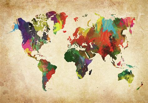 Colored World Map Xxxl By Sorendls