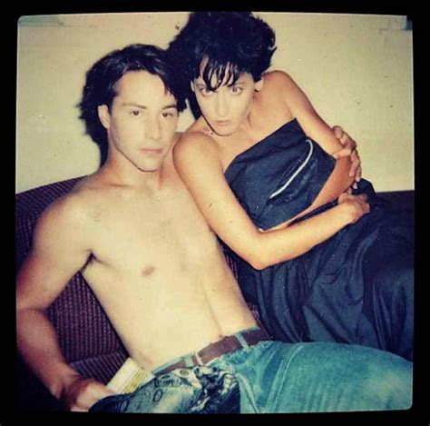 Keanu Reeves And Lori Petty While Filming Point Break Gag