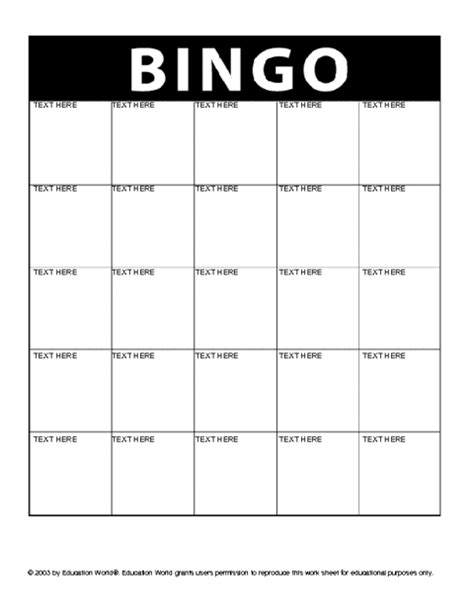 Human Bingo Template Blank