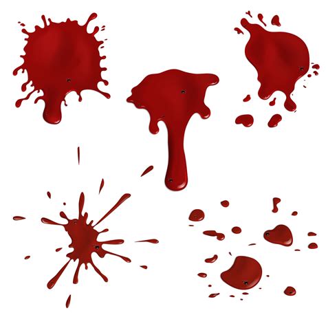 Realistic Blood Splatters And Drops Vector Set By Microvector