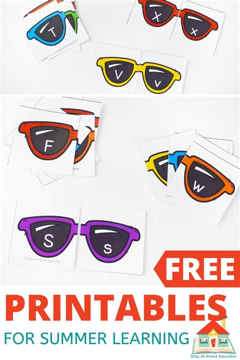 sunglasses summer alphabet activities stay at home educator