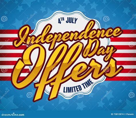 Limited Edition Sales For Independence Day In July Vector Illustration Stock Vector