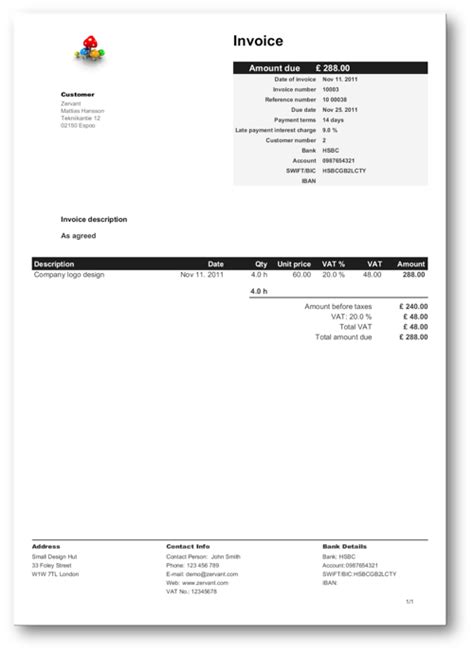 Sole Trader Invoice Template | invoice example