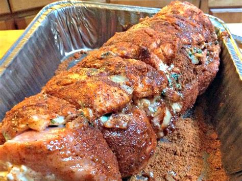Brown Sugar Roasted Pork Loin With Cream Cheese Stuffing
