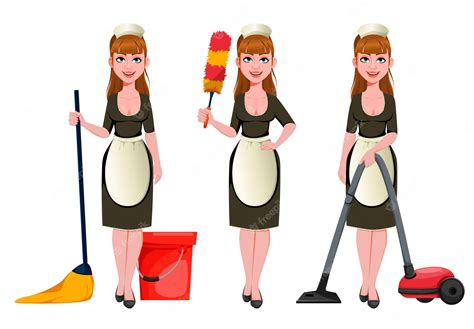 Premium Vector Maid Cleaning Lady Cleaning Woman