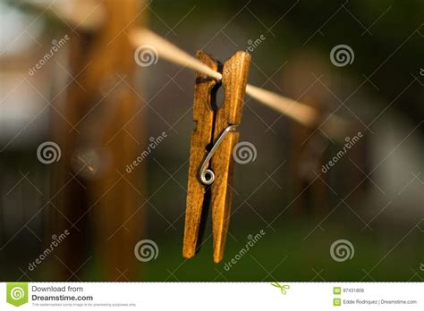 Wooden Clothespin Stock Photo Image Of Angle Hung 97431808
