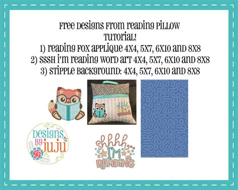 Project Tutorial New Reading Pillow Designs By Juju Embroidery Blog