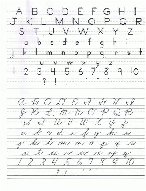 Cursive Alphabet Zaner Bloser