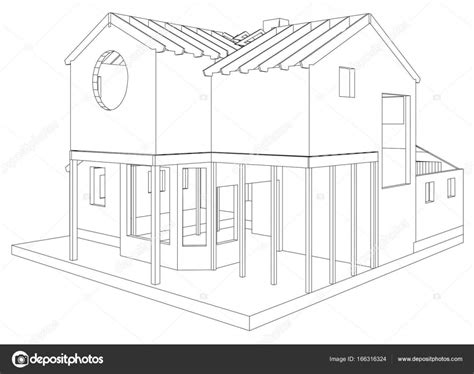 Arquitectura De Estructura De Casa Dibujo Abstracto Ilustración De