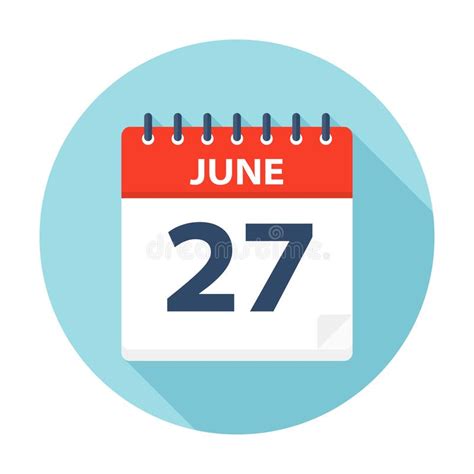 June 27 Calendar Icon Stock Illustrations 116 June 27 Calendar Icon
