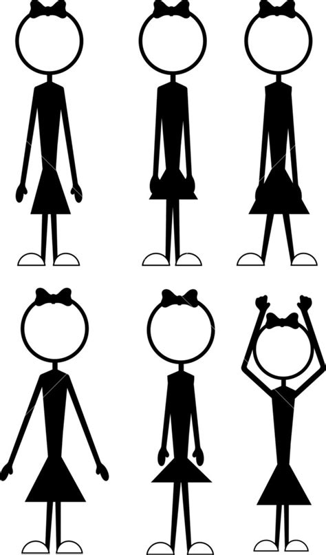 Female Stick Figure Cartoons Royalty Free Stock Image Storyblocks