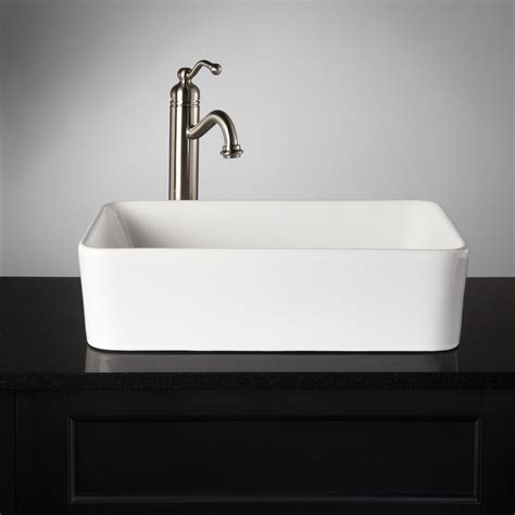 Browse a wide selection of bathroom sink designs, including pedestal sinks and undermount or vessel sink options in a variety of finishes and sink shape: Blanton Rectangular Porcelain Vessel Sink - Bathroom Sinks ...