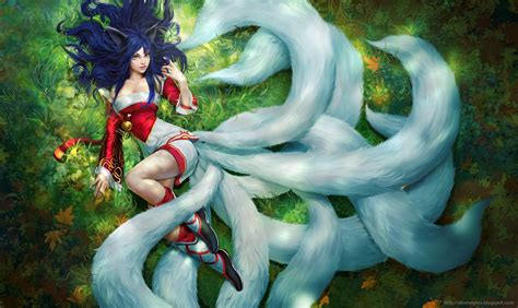 Ahri By Alexnegrea League Of Legends Artwork Wallpaper 9 Tailed Fox