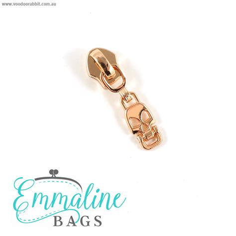 Emmaline Bags 5 Zipper Sliders With Skull Drop Pull 10 Pk Copper