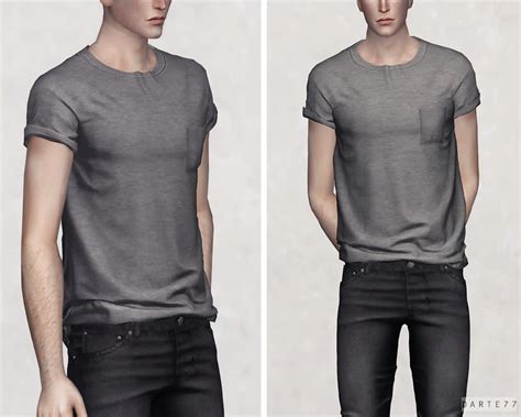 T Shirt V1 Darte77 Custom Content For Ts4 Sims 4 Men Clothing