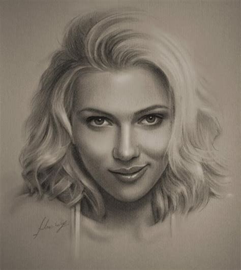 Scarlett Johansson Pencil Sketches By Krzysztof Lukasiewicz Art And