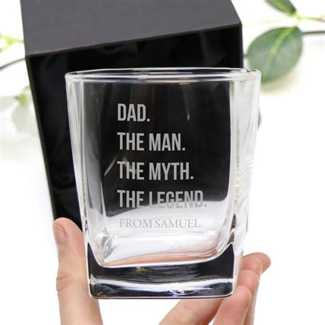 Personalised Engraved Quartet Whiskey Glass Fathers Day Designs