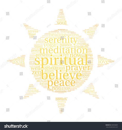 Spiritual Word Cloud On White Background Stock Vector Royalty Free