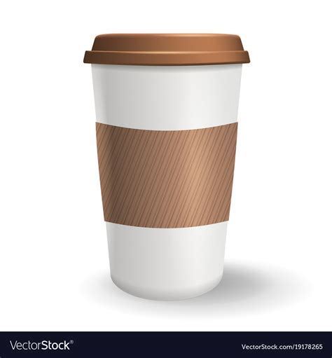 Realistic Take Away And To Go Paper Coffee Cup Vector Image