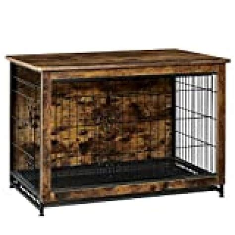 Feandrea Wooden Dog Crate Indoor Pet Crate End Table Dog Furniture