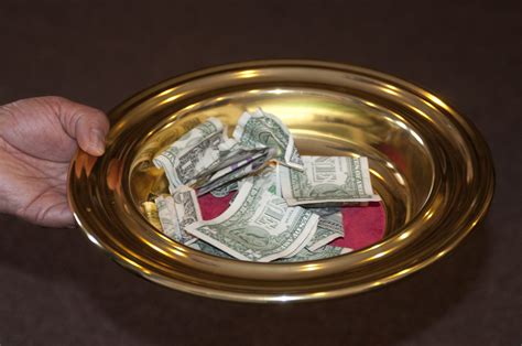 Offering Plate And Tithe Christian Leader