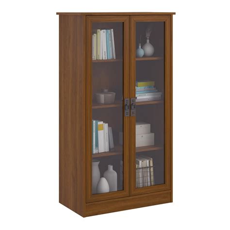 Quinton Point Bookcase With 2 Glass Doors And 4 Shelves Glass Cabinet