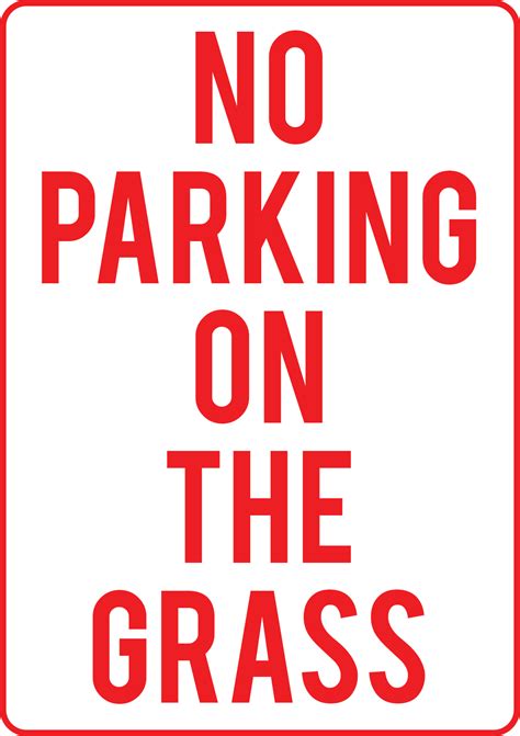 No Parking On Grass Sign Cou001 Create Signs