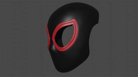 Spider Man Miles Morales Spider Verse Mask Faceshell 3d Model Cgtrader