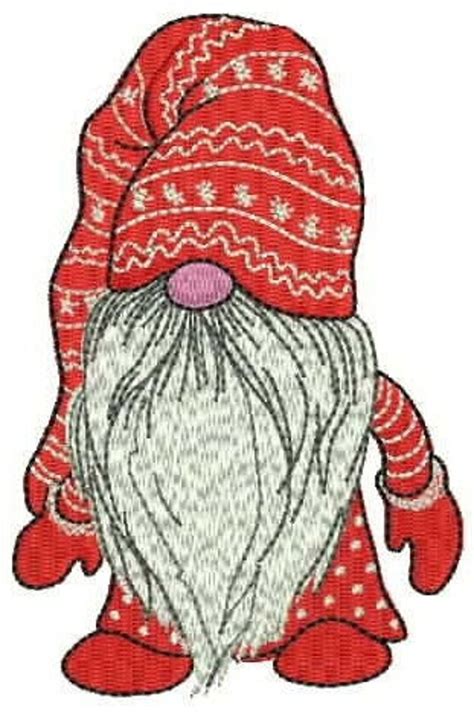 Gnome Machine Embroidery Design Etsy
