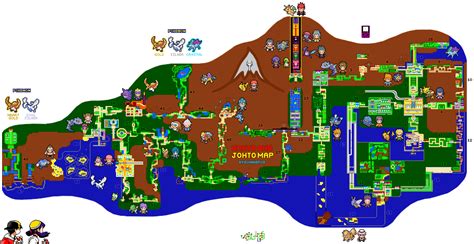 Pokemon Johto And Kanto Region Map By Euanverse On Deviantart