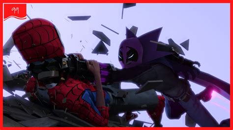 Miles Morales Vs Prowler Full Fight [4k] Spiderman Into The Spider Verse 2018 Youtube
