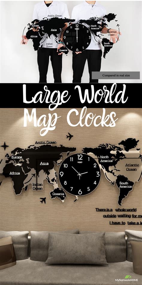 Large World Map Wall Clocks World Map Wall World Map Design Wall Clock