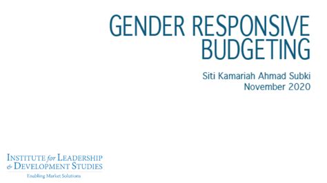 Publication Gender Responsive Budgeting