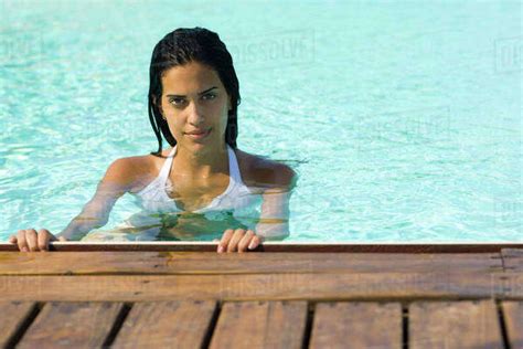 Woman In Swimming Pool Stock Photo Dissolve