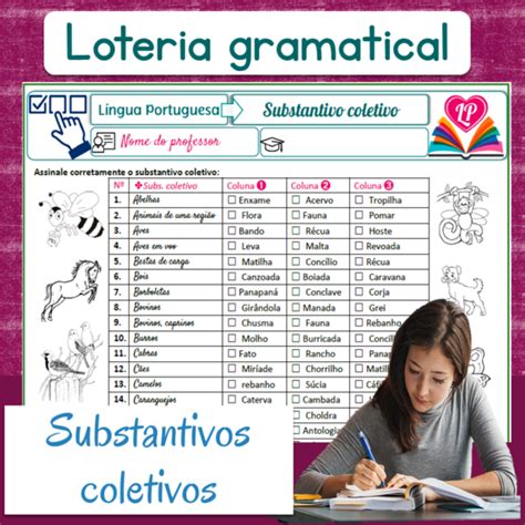 Substantivos Coletivos Loteria Gramatical Li O Pr Tica