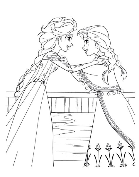 Dibujos Para Colorear De Frozen Anna Y Elsa De Pequeñas Páginas