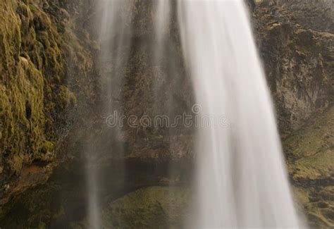 Narrow Path Behind The Seljalandsfoss Waterfall Stock Image Image Of