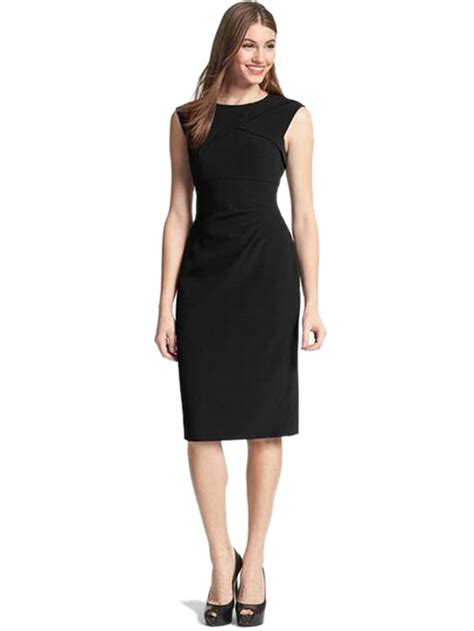 Crepe Dress Ruched Bodycon Elegant Work Office Dress Petite Casual