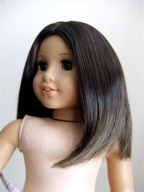 American Girl Chrissa Doll Wig Head Size 10 11 Straighten Brunette Bin American Girl Doll